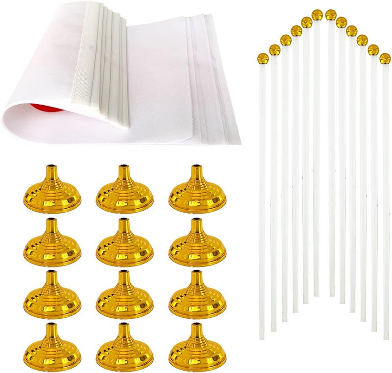 WXTWK 12 Pack Japan Flag Japanese Desk Flag Small Mini Japanese Table Flags With Stand Base,Home Office Festival Events Celebration Decorations - Image 3